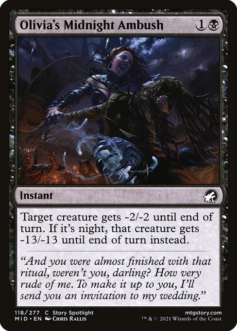 Olivia's Midnight Ambush - Innistrad: Midnight Hunt (#118) - Illustrated by Chris Rallis - Magic: The Gathering Card