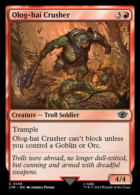 Olog-hai Crusher - The Lord of the Rings: Tales of Middle-earth (#140) - Illustrated by Andrea Piparo - Magic: The Gathering Card
