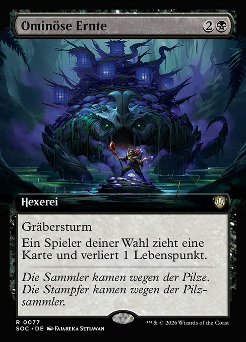 Raccolto Infausto (Ominous Harvest) - Secrets of Strixhaven Commander (#28) - Illustrated by Fajareka Setiawan - Magic: The Gathering Card