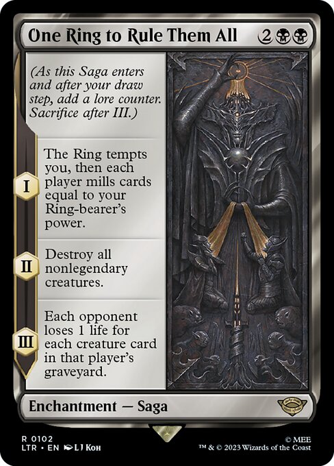 One Ring to Rule Them All - The Lord of the Rings: Tales of Middle-earth (#102) - Illustrated by L J Koh - Magic: The Gathering Card