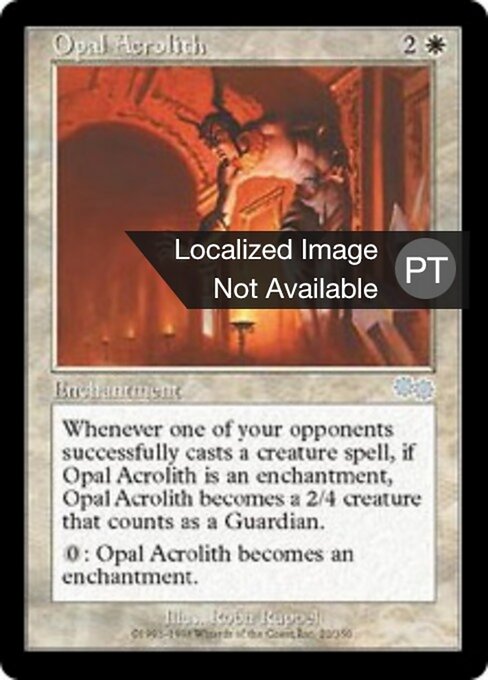 Acrólita de Opala (Opal Acrolith) - Urza's Saga (#22) - Illustrated by Robh Ruppel - Magic: The Gathering Card