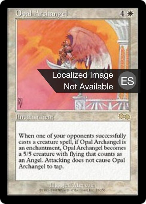 Arcangelo Opalino (Opal Archangel) - Urza's Saga (#23) - Illustrated by Jeff Miracola - Magic: The Gathering Card