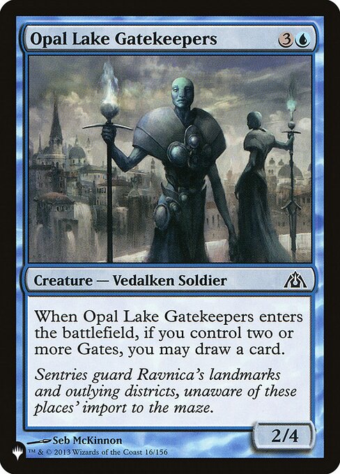 Porteros del Lago Ópalo (Opal Lake Gatekeepers) - Dragon's Maze (#16) - Illustrated by Seb McKinnon - Magic: The Gathering Card