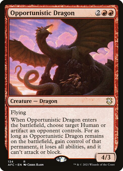 Drago Opportunista (Opportunistic Dragon) - Forgotten Realms Commander (#134) - Illustrated by Chris Rahn - Magic: The Gathering Card