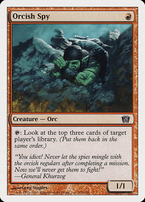 Orcish Spy - Eighth Edition (#208) - Illustrated by Greg Staples - Magic: The Gathering Card