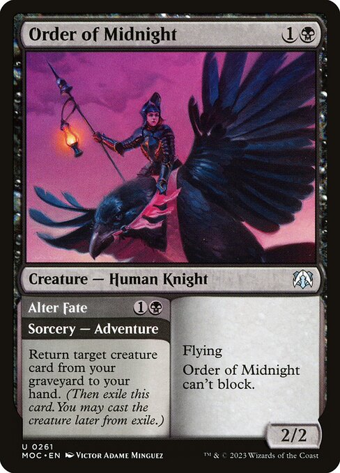Order of Midnight // Alter Fate - March of the Machine Commander (#261) - Illustrated by Victor Adame Minguez - Magic: The Gathering Card