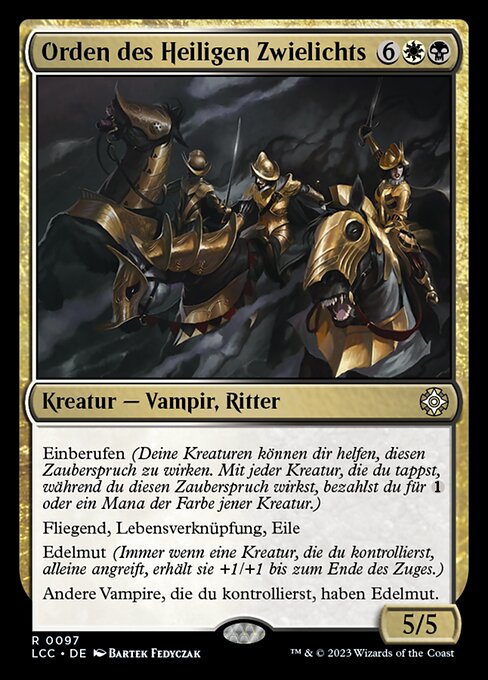 聖なる薄暮の騎士団 (Order of Sacred Dusk) - The Lost Caverns of Ixalan Commander (#97) - Illustrated by Bartek Fedyczak - Magic: The Gathering Card