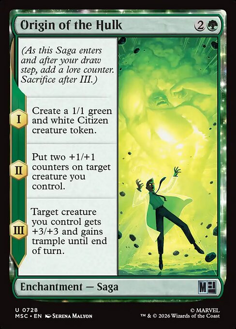 Origin of the Hulk - Marvel Super Heroes Commander Magic card