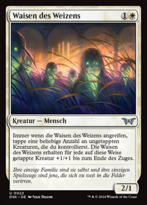 Waisen des Weizens (Orphans of the Wheat) - Duskmourn: House of Horror (#22) - Illustrated by Julie Dillon - Magic: The Gathering Card