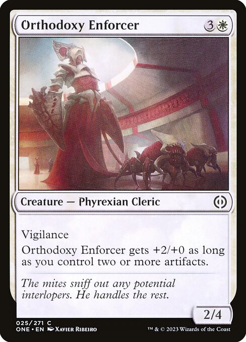 Orthodoxy Enforcer - Phyrexia: All Will Be One (#25) - Illustrated by Xavier Ribeiro - Magic: The Gathering Card
