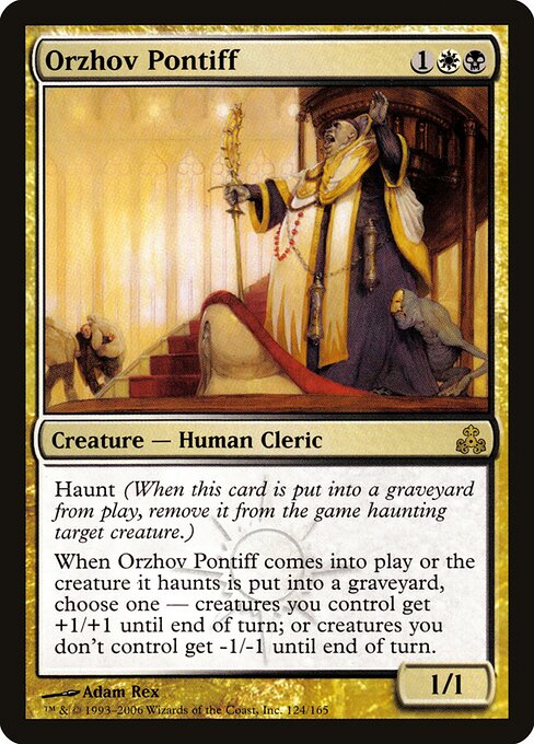 Pontefice Orzhov (Orzhov Pontiff) - Guildpact (#124) - Illustrated by Adam Rex - Magic: The Gathering Card