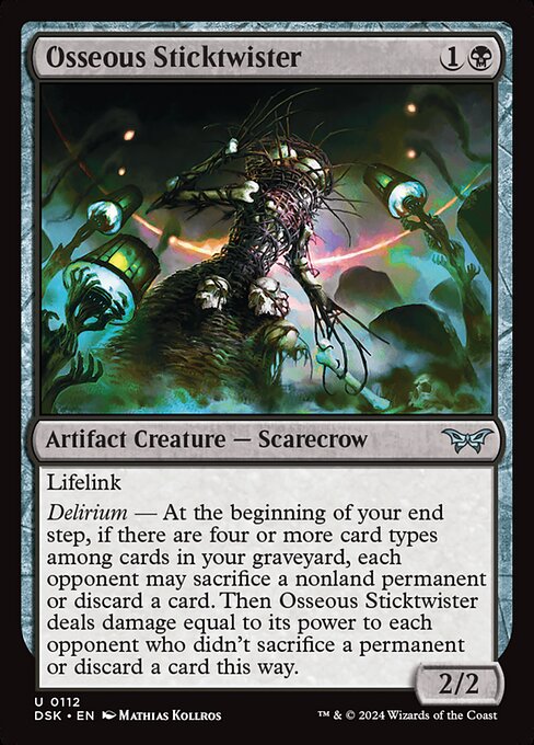 Osseous Sticktwister - Duskmourn: House of Horror (#112) - Illustrated by Mathias Kollros - Magic: The Gathering Card