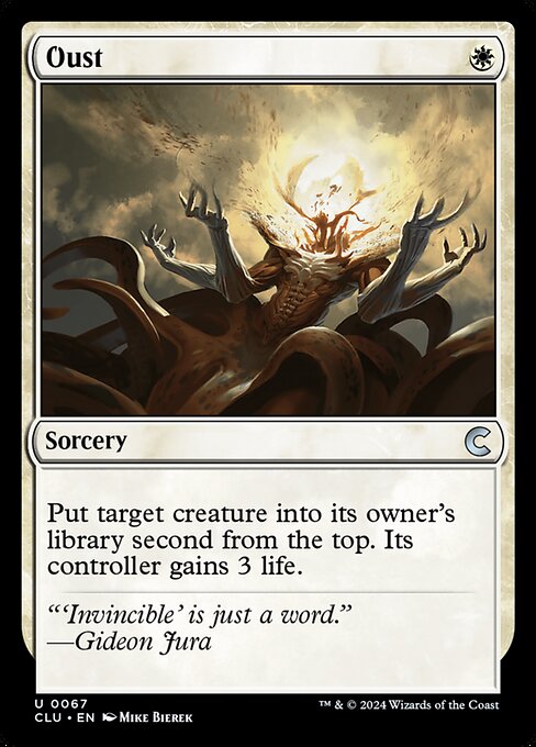 Oust - Ravnica: Clue Edition (#67) - Illustrated by Mike Bierek - Magic: The Gathering Card