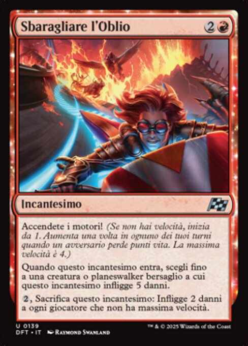 Sbaragliare l'Oblio (Outpace Oblivion) - Aetherdrift (#139) - Illustrated by Raymond Swanland - Magic: The Gathering Card