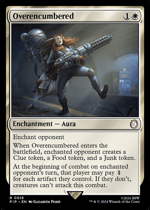Sovraccaricata (Overencumbered) - Fallout (#18) - Illustrated by Elizabeth Peiró - Magic: The Gathering Card