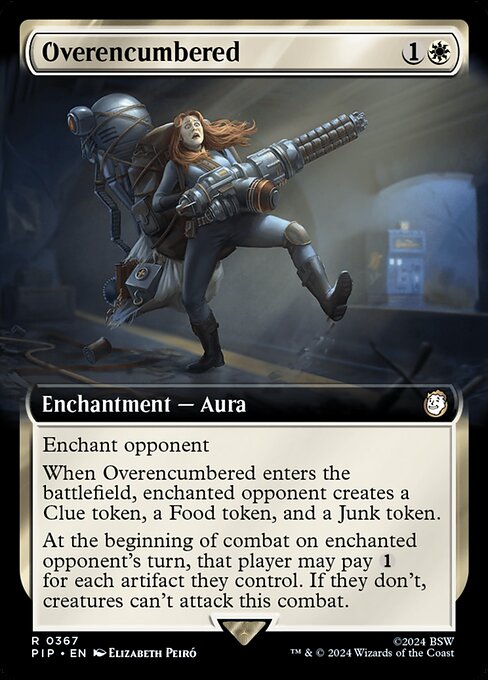 负重太多 (Overencumbered) - Fallout (#367) - Illustrated by Elizabeth Peiró - Magic: The Gathering Card
