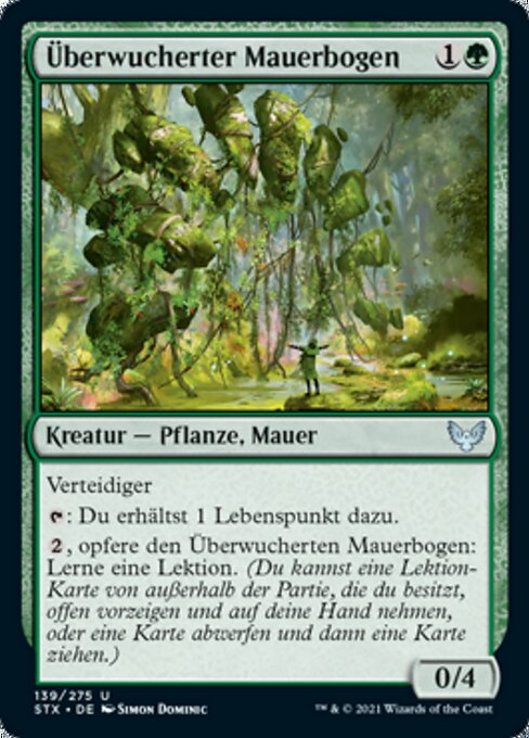 Überwucherter Mauerbogen (Overgrown Arch) - Strixhaven: School of Mages (#139) - Illustrated by Simon Dominic - Magic: The Gathering Card