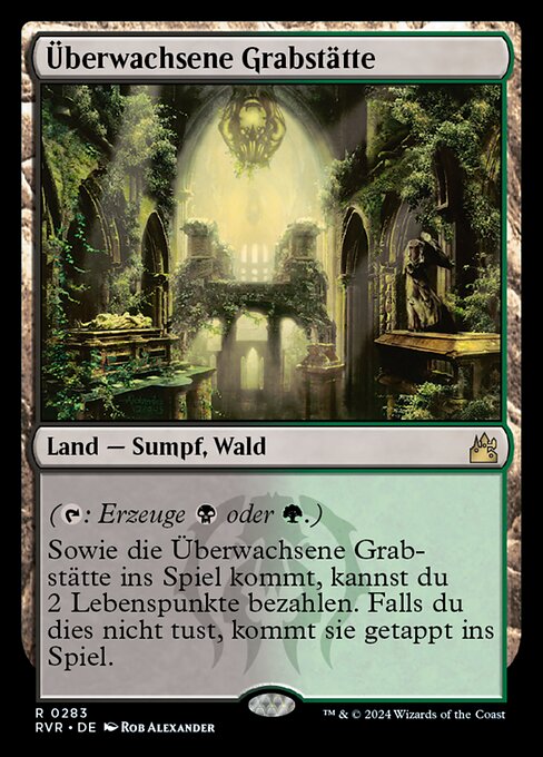 Überwachsene Grabstätte (Overgrown Tomb) - Ravnica Remastered (#283) - Illustrated by Rob Alexander - Magic: The Gathering Card
