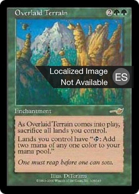 Terreno Gravato (Overlaid Terrain) - Nemesis (#108) - Illustrated by DiTerlizzi - Magic: The Gathering Card