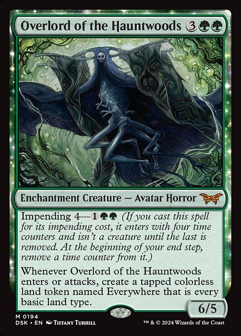 Herrscher des Spukgehölzes (Overlord of the Hauntwoods) - Duskmourn: House of Horror (#194) - Illustrated by Tiffany Turrill - Magic: The Gathering Card
