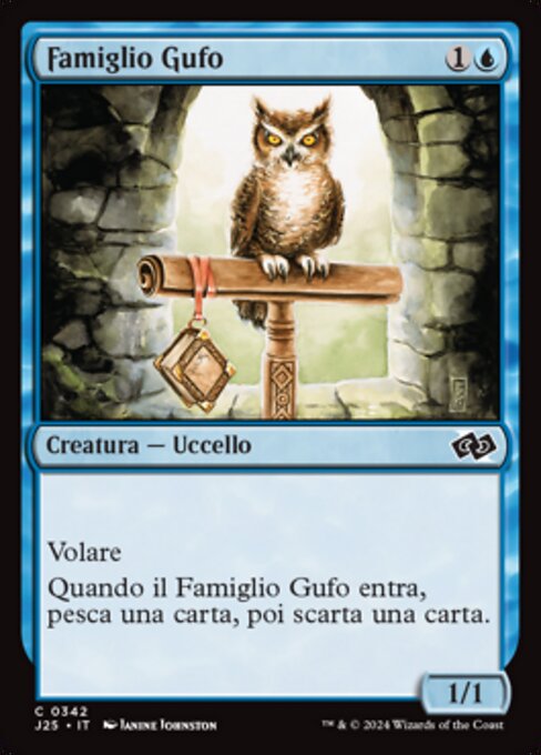 Owl Familiar - Foundations Jumpstart (#342) - Illustrated by Janine Johnston - Magic: The Gathering Card