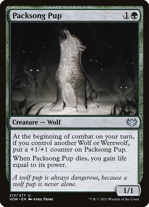 Packsong Pup - Innistrad: Crimson Vow (#213) - Illustrated by April Prime - Magic: The Gathering Card
