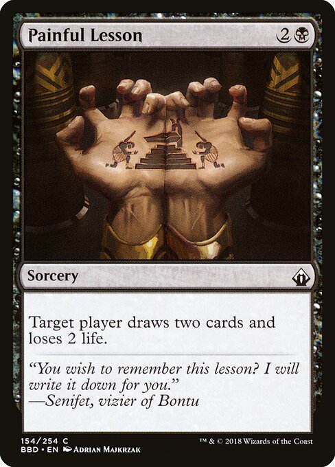 Painful Lesson - Battlebond (#154) - Illustrated by Adrian Majkrzak - Magic: The Gathering Card