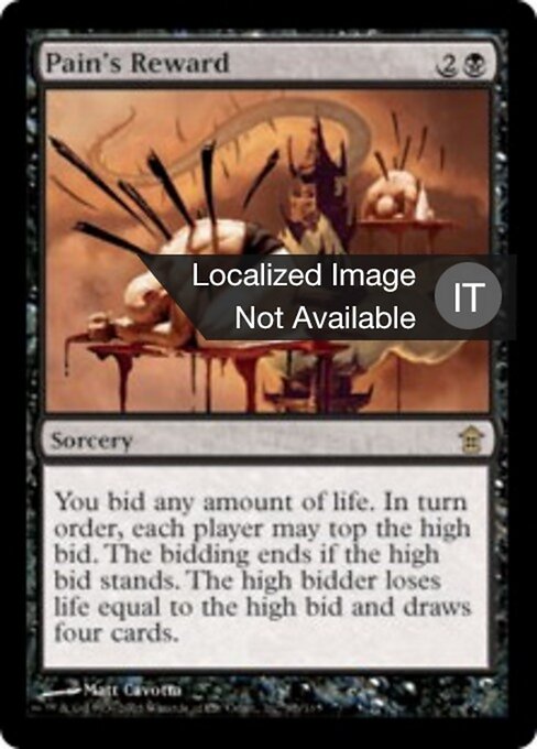 Recompensa del dolor (Pain's Reward) - Saviors of Kamigawa (#85) - Illustrated by Matt Cavotta - Magic: The Gathering Card