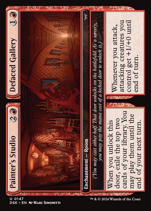 Painter's Studio // Defaced Gallery - Duskmourn: House of Horror Magic card