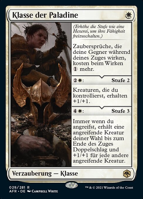 Classe : paladin (Paladin Class) - Adventures in the Forgotten Realms (#29) - Illustrated by Campbell White - Magic: The Gathering Card