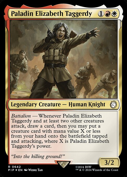Paladin Elizabeth Taggerdy - Fallout (#642) - Illustrated by Wisnu Tan - Magic: The Gathering Card
