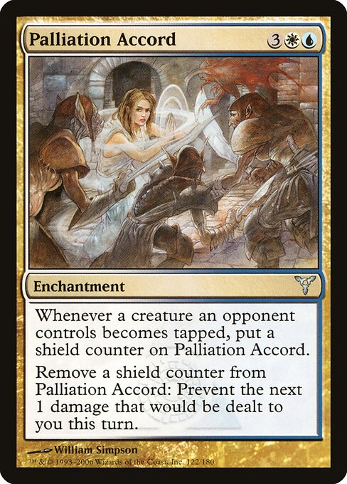 一時しのぎの協定 (Palliation Accord) - Dissension (#122) - Illustrated by William Simpson - Magic: The Gathering Card