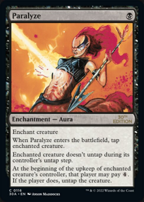 Lähmung (Paralyze) - Fifth Edition (#185) - Illustrated by Ron Spencer - Magic: The Gathering Card