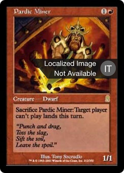パーディック山の鉱夫 (Pardic Miner) - Odyssey (#212) - Illustrated by Tony Szczudlo - Magic: The Gathering Card