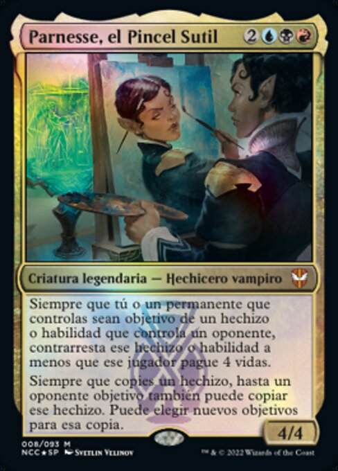 Parnesse, el Pincel Sutil (Parnesse, the Subtle Brush) - New Capenna Commander (#8) - Illustrated by Svetlin Velinov - Magic: The Gathering Card