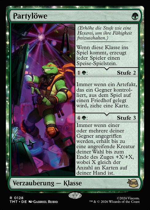 Partylöwe (Party Dude) - Teenage Mutant Ninja Turtles (#128) - Illustrated by Gabriel Rubio - Magic: The Gathering Card