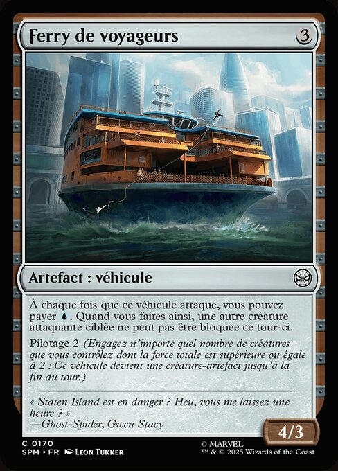 Passagierfähre (Passenger Ferry) - Marvel's Spider-Man (#170) - Illustrated by Leon Tukker - Magic: The Gathering Card