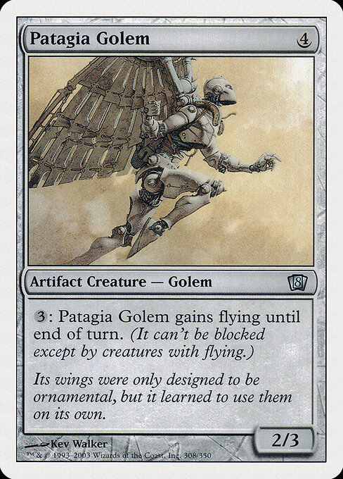 Patagia Golem - Eighth Edition (#308) - Illustrated by Kev Walker - Magic: The Gathering Card