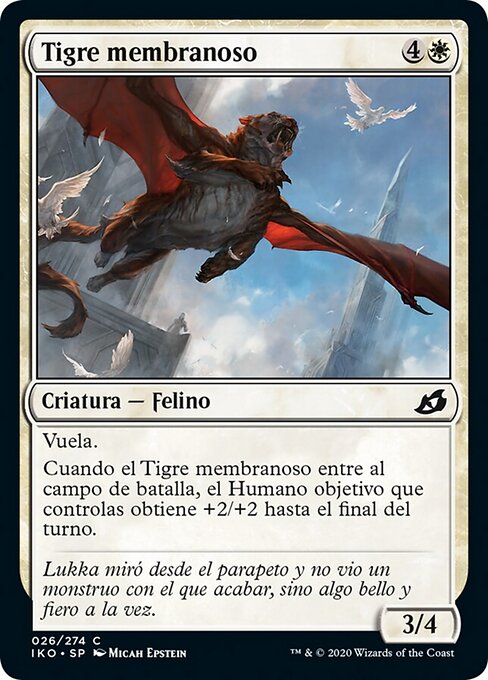 Tigre membranoso (Patagia Tiger) - Ikoria: Lair of Behemoths (#26) - Illustrated by Micah Epstein - Magic: The Gathering Card
