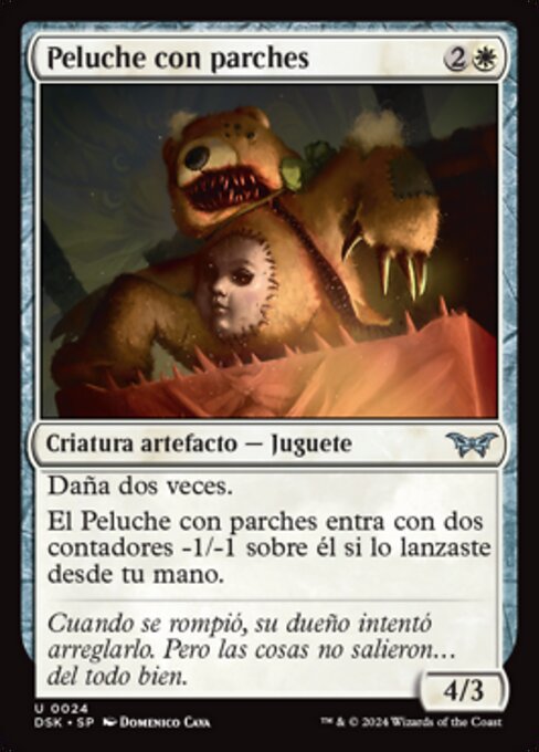 Giocattolo Rattoppato (Patched Plaything) - Duskmourn: House of Horror (#24) - Illustrated by Domenico Cava - Magic: The Gathering Card