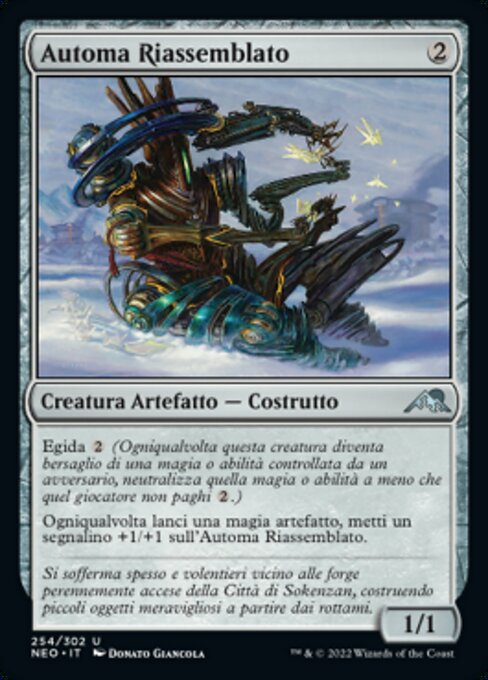 Automa Riassemblato (Patchwork Automaton) - Kamigawa: Neon Dynasty (#254) - Illustrated by Donato Giancola - Magic: The Gathering Card