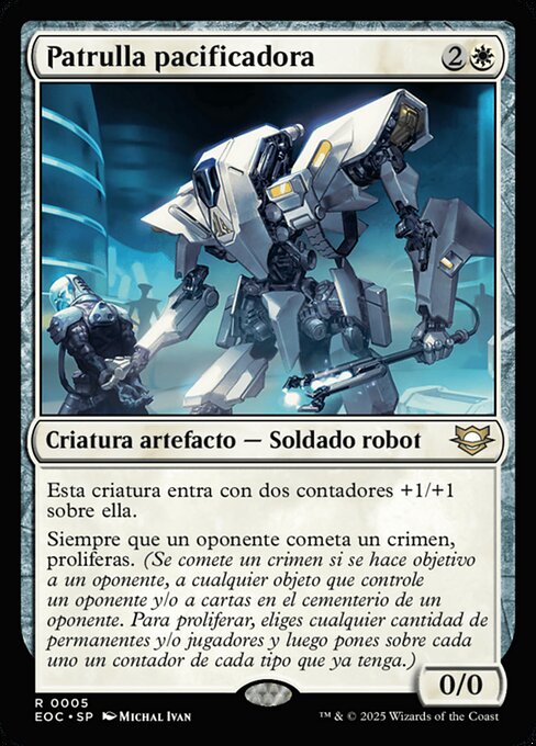 Friedensstifter-Patrouille (Patrolling Peacemaker) - Edge of Eternities Commander (#25) - Illustrated by Michal Ivan - Magic: The Gathering Card
