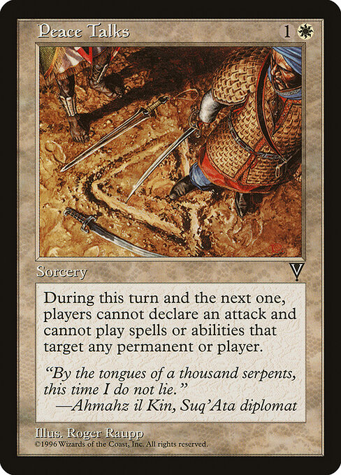 Parole de paix (Peace Talks) - Visions (#15) - Illustrated by Roger Raupp - Magic: The Gathering Card