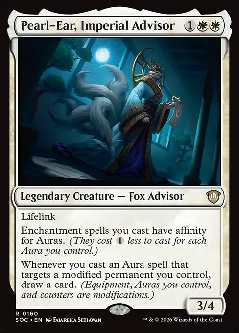 Pearl-Ear, Imperial Advisor - Secrets of Strixhaven Commander (#160) - Illustrated by Fajareka Setiawan - Magic: The Gathering Card