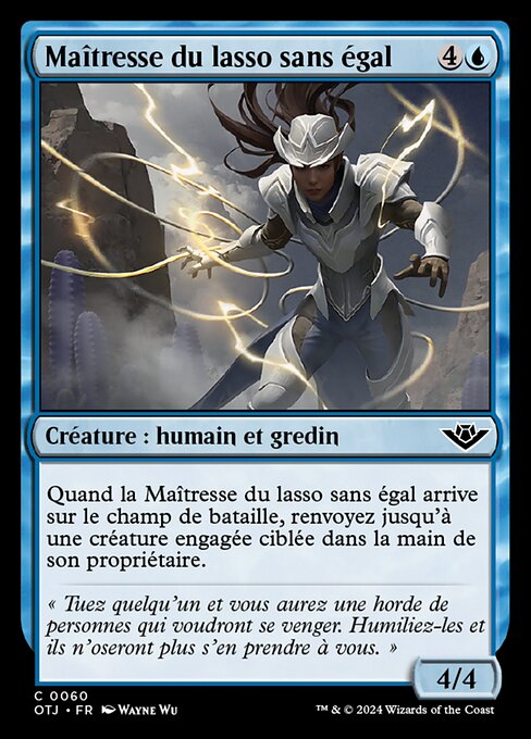 無双の縄名人 (Peerless Ropemaster) - Outlaws of Thunder Junction (#60) - Illustrated by Wayne Wu - Magic: The Gathering Card