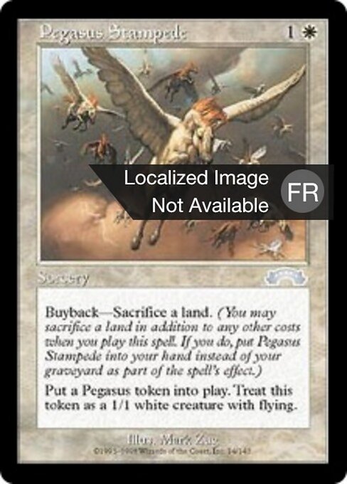 ペガサスの暴走 (Pegasus Stampede) - Exodus (#14) - Illustrated by Mark Zug - Magic: The Gathering Card