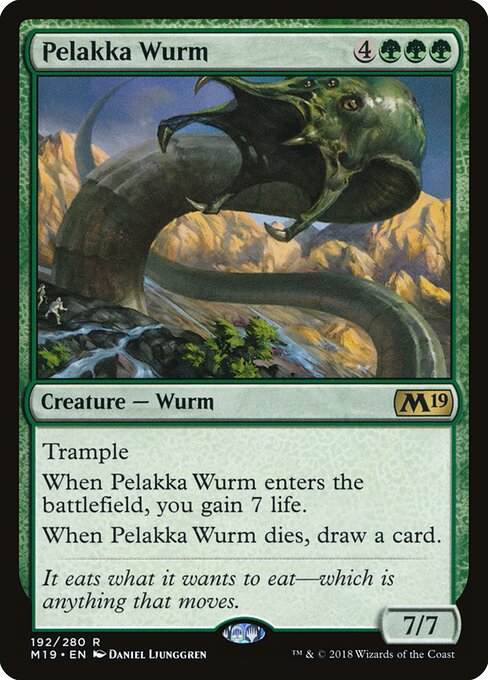 Pelakka Wurm - Core Set 2019 (#192) - Illustrated by Daniel Ljunggren - Magic: The Gathering Card