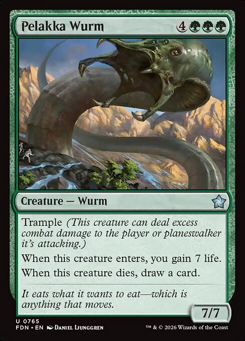 Pelakka Wurm - Foundations (#765) - Illustrated by Daniel Ljunggren - Magic: The Gathering Card