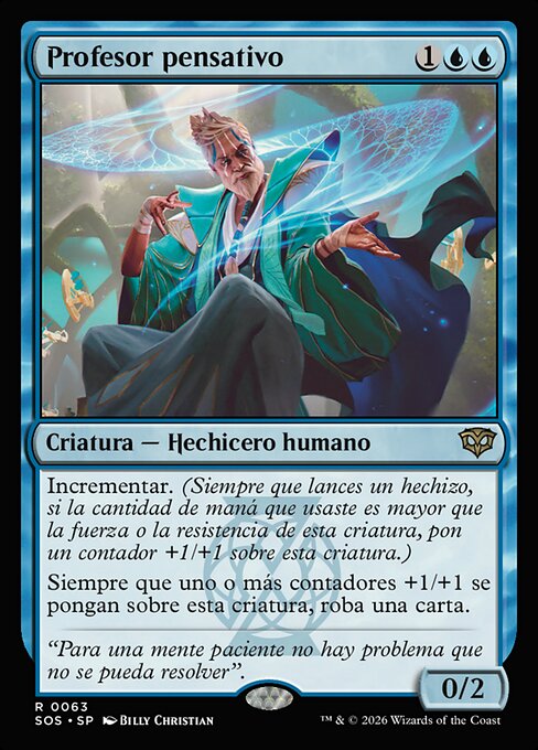 Professeur pensif (Pensive Professor) - Secrets of Strixhaven (#63) - Illustrated by Billy Christian - Magic: The Gathering Card
