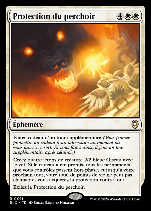 Nistplatzverteidigung (Perch Protection) - Bloomburrow Commander (#47) - Illustrated by Edgar Sánchez Hidalgo - Magic: The Gathering Card